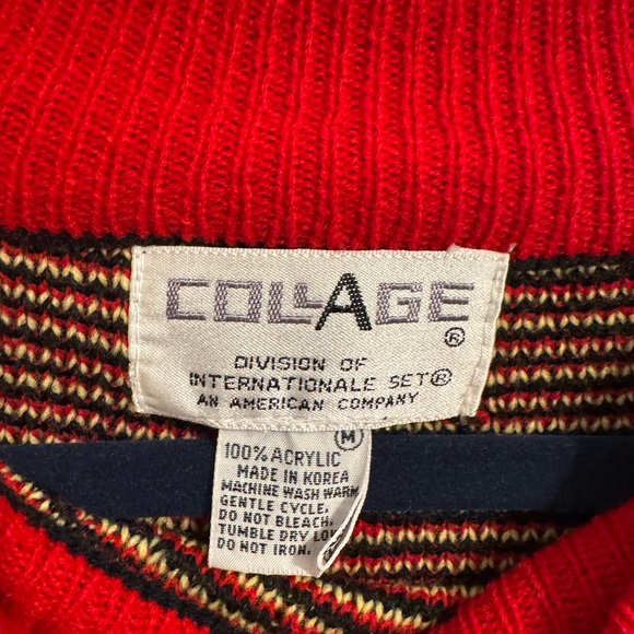 80’s Vintage color block cowboy landscape sweater. Size medium. - Picture 5 of 5